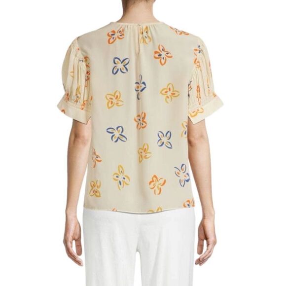 Rebecca Taylor Flame Fleur Silk Blouse - Picture 2 of 11